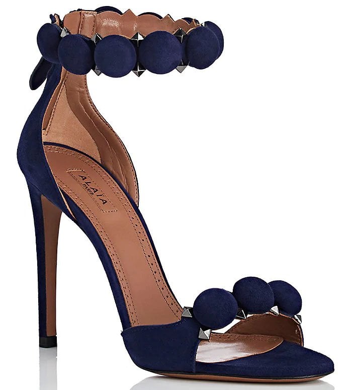 Ala&iuml;a'Bombe' Sandals in Navy Suede