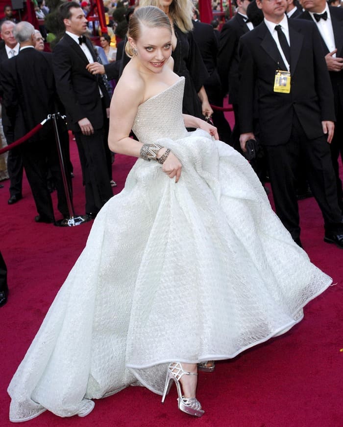 Amanda Seyfried in Giorgio Armani Priv&egrave; at the 82nd Annual Academy Awards, Oscars, at the Kodak Theatre in Los Angeles, California on March 7, 2010