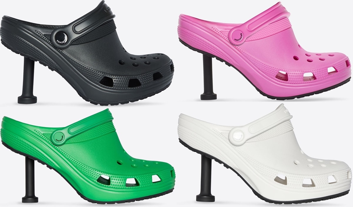 The Crocs Madame 80mm mules were first revealed on Balenciaga's Spring 2022 &ldquo;Clones&rdquo; runway