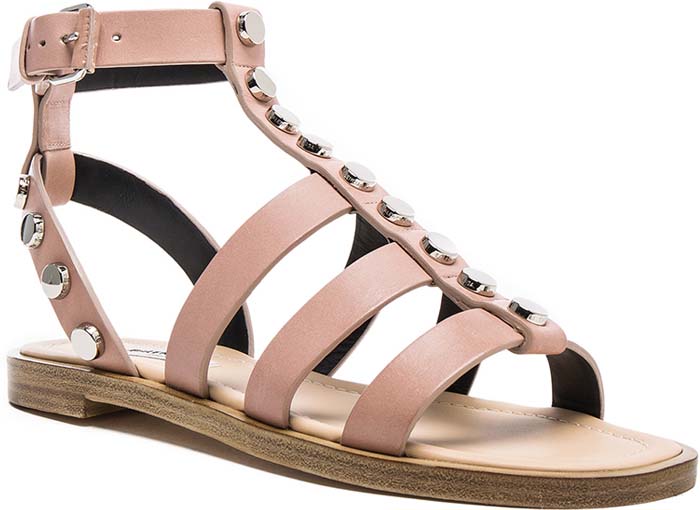 Balenciaga&nbsp;Studded Leather Gladiator Sandal&nbsp;in&nbsp;Beige Sienne