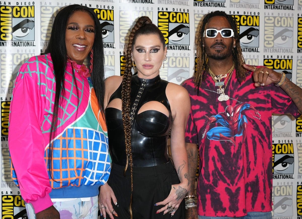 Big Freedia, Kesha, and GaTa strike a bold style contrast at the Discovery+ &ldquo;Conjuring Kesha&rdquo; press line during 2022 Comic-Con International at the Hilton Bayfront in San Diego