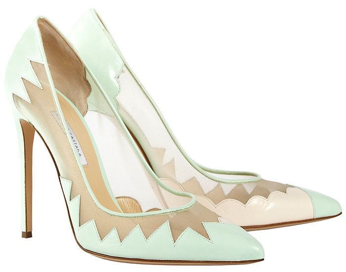 Bionda Castana "Leandra" Two-Faced Mesh-and-Leather&nbsp;Pumps