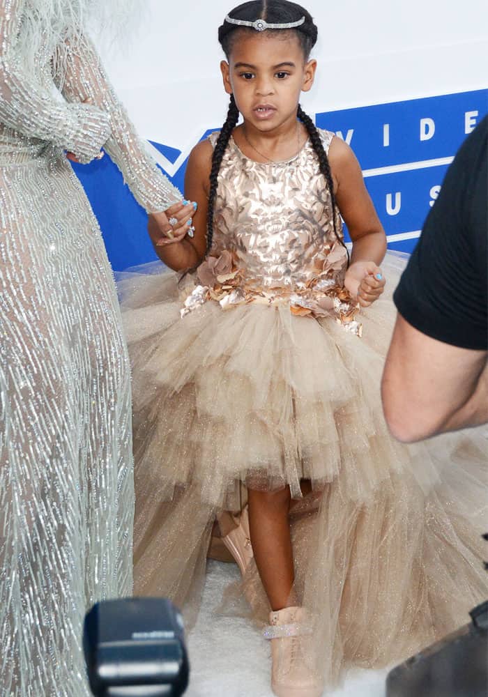 Blue Ivy Carter goes on the 2016 MTV Video Music Awards red carpet with mom Beyonc&eacute; at Madison Square Garden in Manhattan, New York City, on August 28, 2016