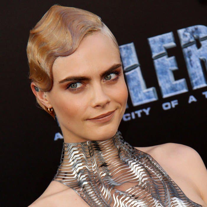 Cara Delevingne wearing an edgy metallic dress at the premiere of &lsquo;Valerian and the City of a Thousand Planets&rsquo; at TCL Chinese Theatre in Hollywood on July 17, 2017