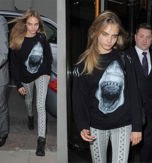 Cara Delevingne arrives at&nbsp;Cirque Le Soir in London on July 20, 2013