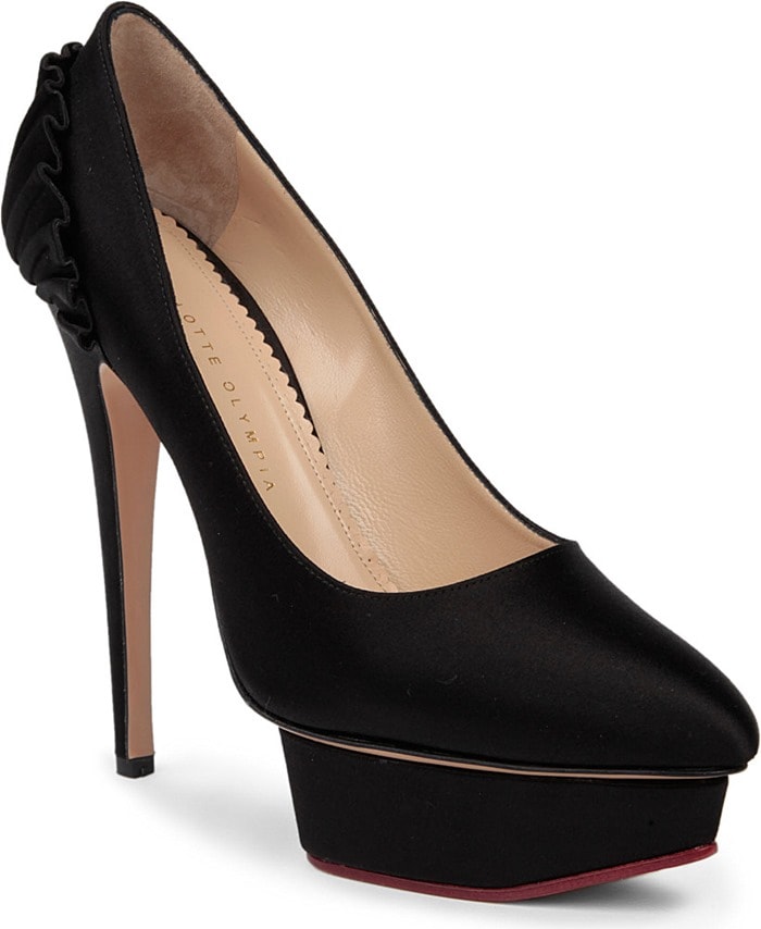 Charlotte Olympia &ldquo;Paloma&rdquo; Pumps in Black Satin