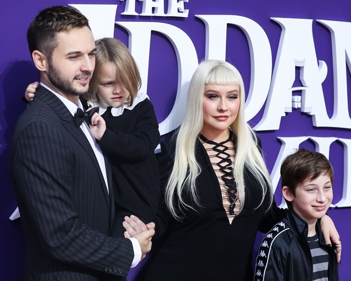Christina Aguilera was supported by her fianc&eacute; Matthew Rutler, and her children, Max Liron Bratman and Summer Rain Rutler