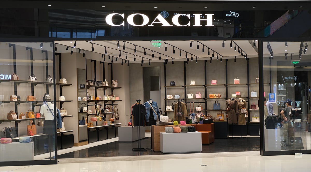 A Coach boutique display highlights the brand&rsquo;s enduring popularity in American fashion, though most of its handbags are now produced overseas in countries such as Vietnam, Cambodia, and the Philippines