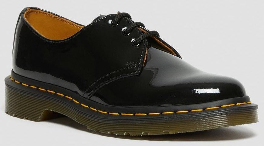 The 3-eye 1461 shoe with the shine of quality patent leather &mdash; made from fine-grained leather that is coated to give a high-shine, glossy finish