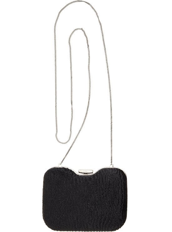 Fendi Giano Metallic Clutch in Plexiglass and Astrakhan Fur