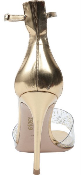 Gianvito Rossi Metallic Glitter Open-Toe Sandal 