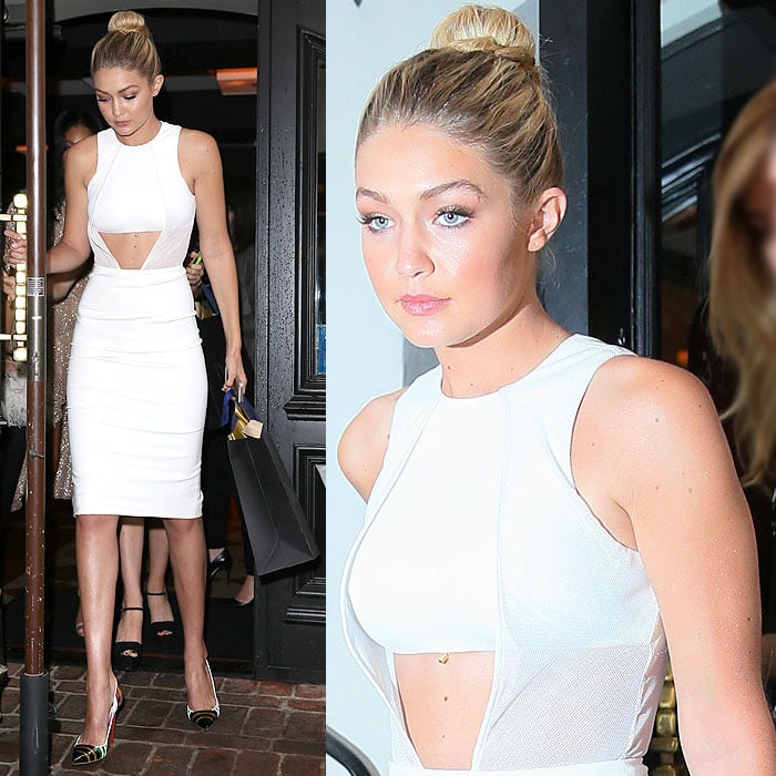 Gigi Hadid's toned stomach at W magazine&rsquo;s luncheon
