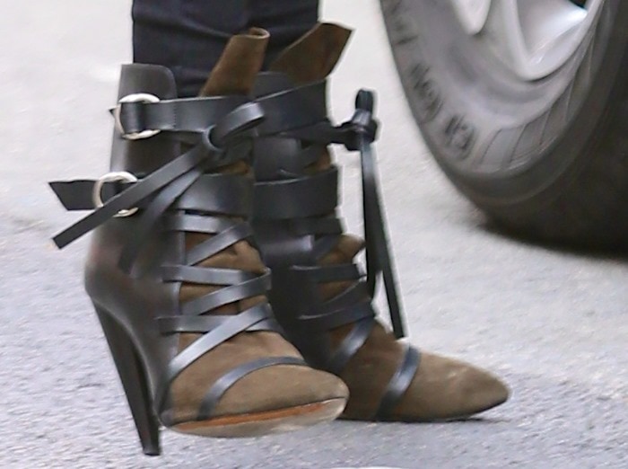 Abbey Clancy wearing&nbsp;Isabel Marant Royston ankle boots