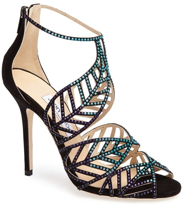 Jimmy Choo "Kallai" Leaf-Detailed Cage Sandals