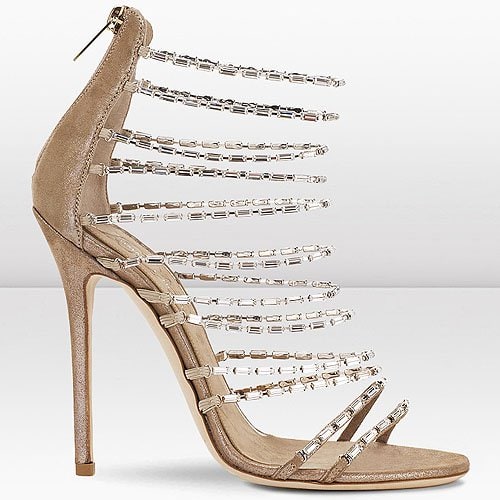 Jimmy Choo 'Lauren' Diamant&eacute; and Suede Sandals