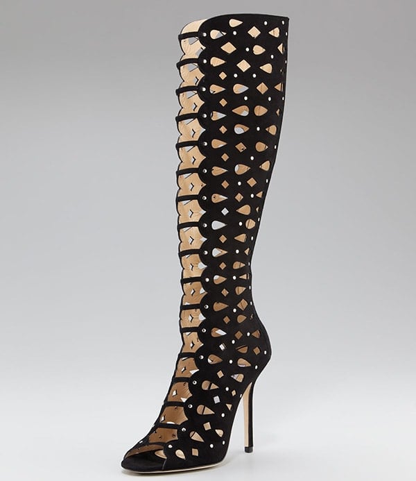Jimmy Choo Studded Cutout Knee-High Boots