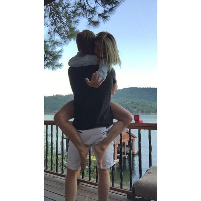 Julianne Hough shared her engagement photo with the caption "We are overwhelmed with joy and excitement to share with you our recent engagement! #fianc&eacute; #love