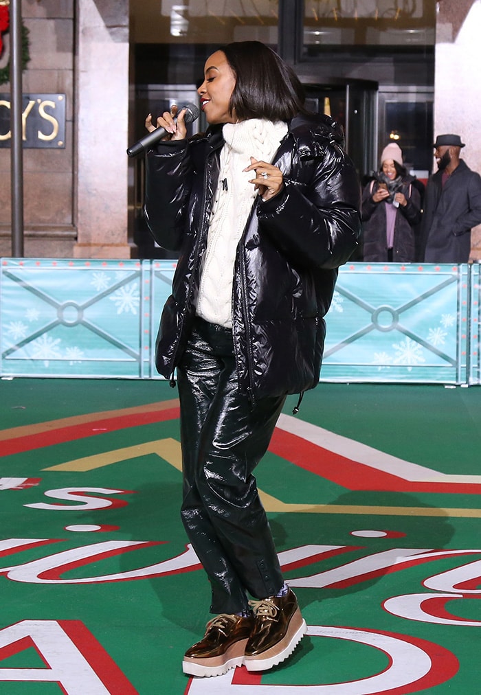 Kelly Rowland rehearsing for the&nbsp;93rd Annual Macy's Thanksgiving Day Parade