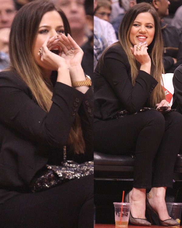 Khlo&eacute; Kardashian watches the Los Angeles Clippers vs Indiana Pacers at the Staples Center on April 1, 2013