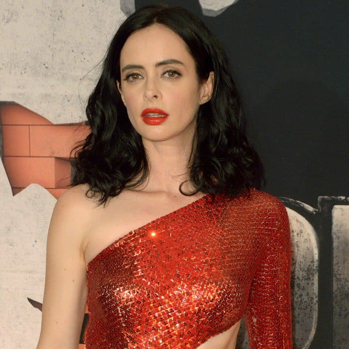 Krysten Ritter stepped out for the premiere of Marvel&rsquo;s 'The Defenders' in a sparkly red Julien Macdonald dress at the Tribeca Performing Arts Center in New York City on July 31, 2017