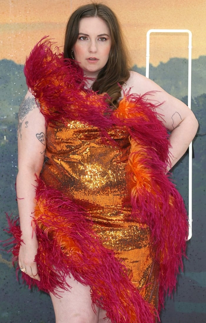 Mad showgirl Lena Dunham in an unflattering dress by 16ARLINGTON&nbsp;