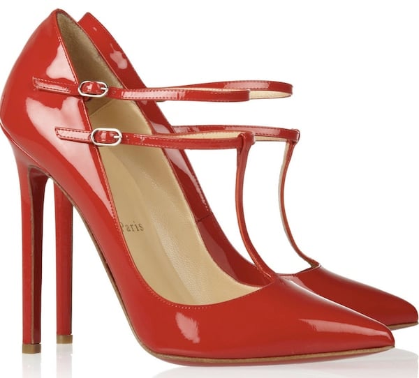Christian Louboutin 'V Neck' 120 Patent-Leather Pumps