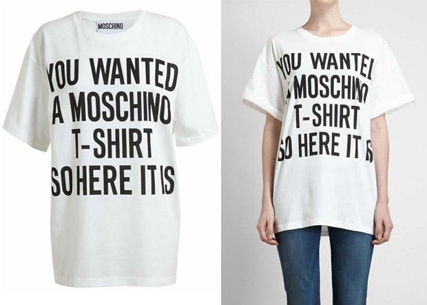 Moschino &lsquo;Here It Is&rsquo; Slogan T-shirt