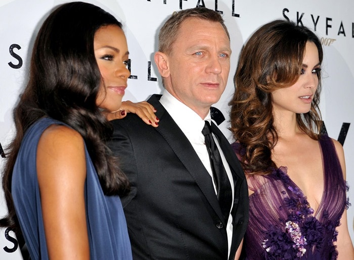 Naomie Harris, Daniel Craig, and Berenice Marlohe at the Australian premiere of 'Skyfall' 