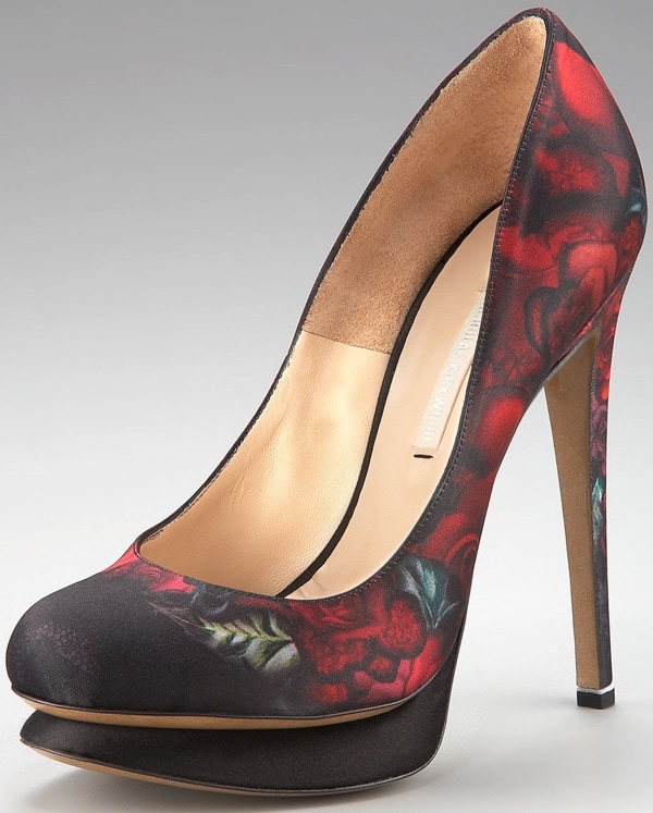Nicholas Kirkwood floral satin pumps
