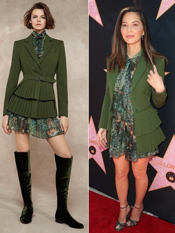 Olivia Munn&nbsp;looked cute in a look from&nbsp;Alberta Ferretti's Pre-Fall 2018 collection
