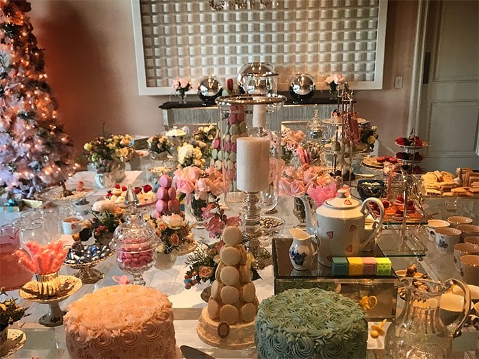 Paris Hilton's Instagram snap of the baby shower table spread arranged and decorated by their mother, Kathy Hilton. -- posted on November 21, 2017.&nbsp;