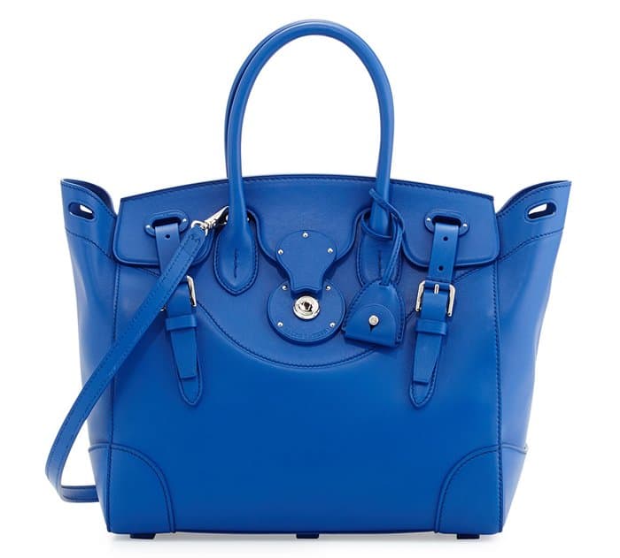 Ralph Lauren &ldquo;Ricky 33&rdquo; Soft Calfskin Satchel Bag in Royal