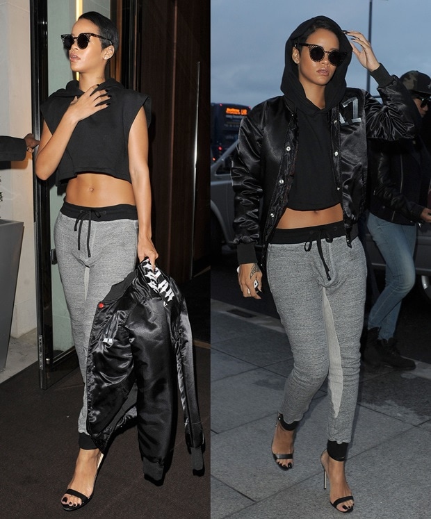 Rihanna rocking&nbsp;Manolo Blahnik Chaos ankle strap sandals