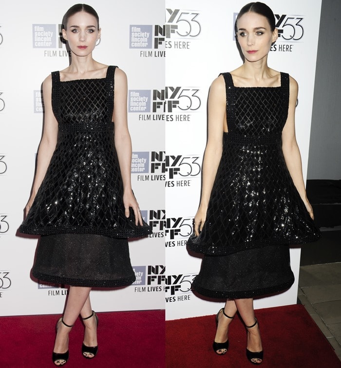 The actress stunned in a black embellished Chanel Fall 2015 Couture dress paired with Givenchy&rsquo;s &ldquo;Matilda&rdquo; sandals