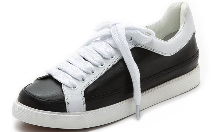 Two-tone styling brings graphic impact to these low-top See by Chlo&eacute; sneakers