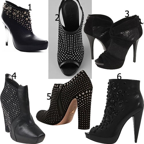 6 studded and/or mesh booties