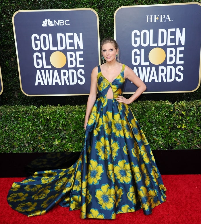 Taylor Swift rocked a floral dress on the red carpet at the 2020 Golden Globe Awards