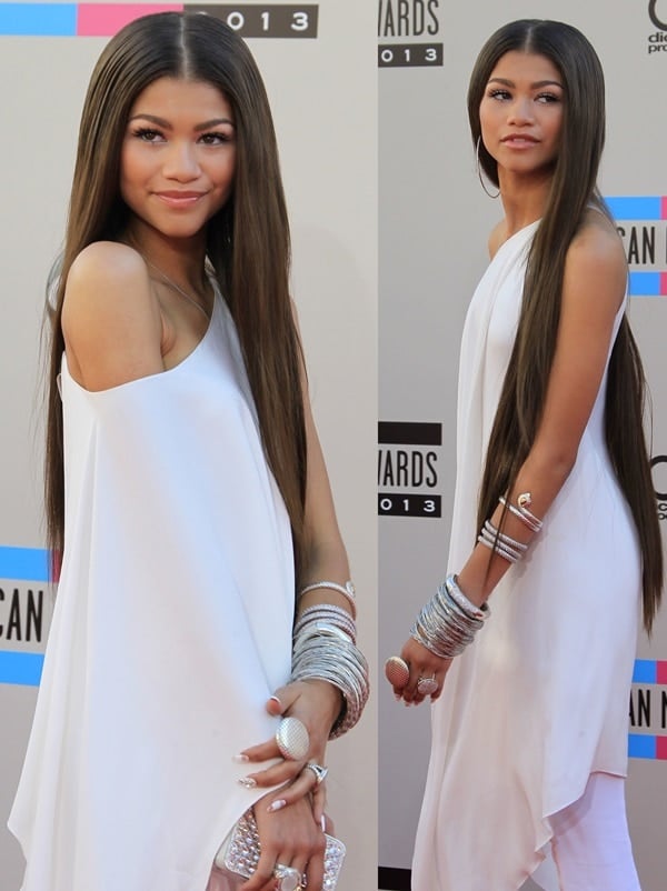 Zendaya Coleman in an all-white look from Donna Karan&rsquo;s Resort 2014 collection