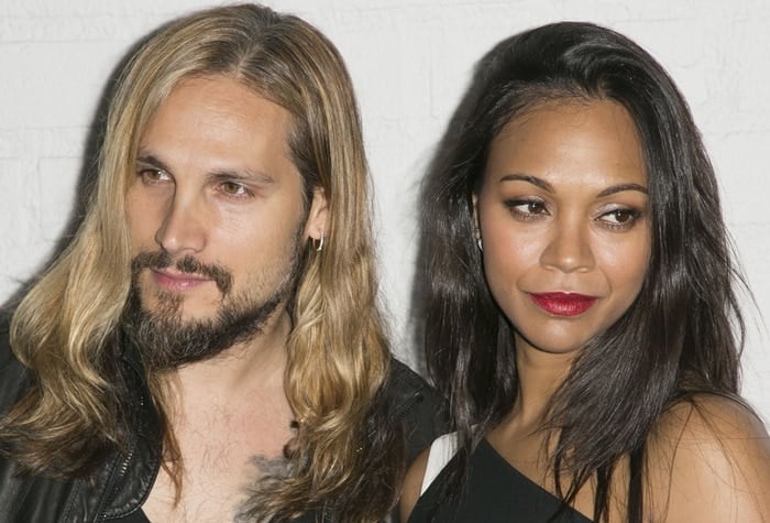 Zoe Salda&ntilde;a and Marco Perego at the Samsung launch of the Galaxy S 6 and Galaxy S 6 Edge