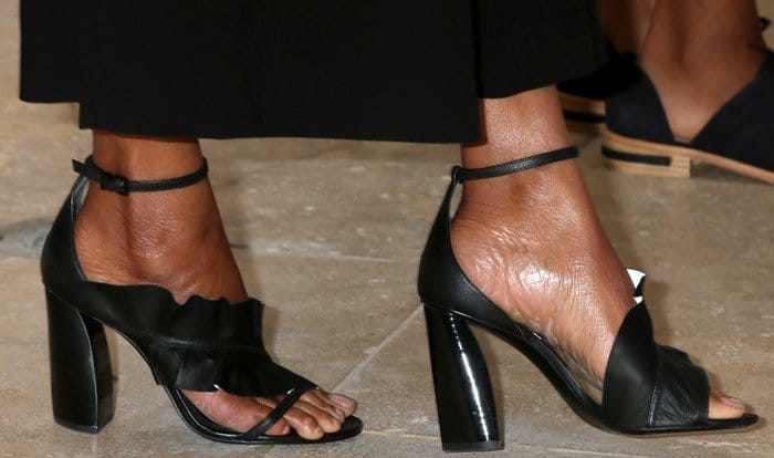 Zoe Salda&ntilde;a wearing Mercedes Castillo's 'Katrina' sandals
