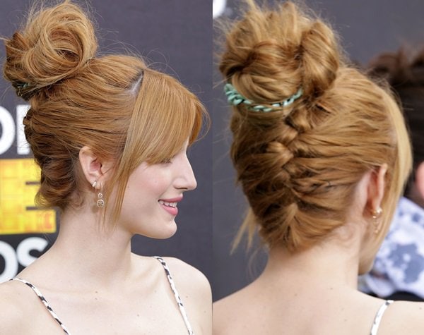 Bella Thorne's&nbsp;gorgeous red hair was styled in a chic updo