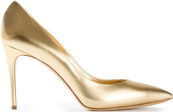 Casadei "Blade" Pumps in Gold