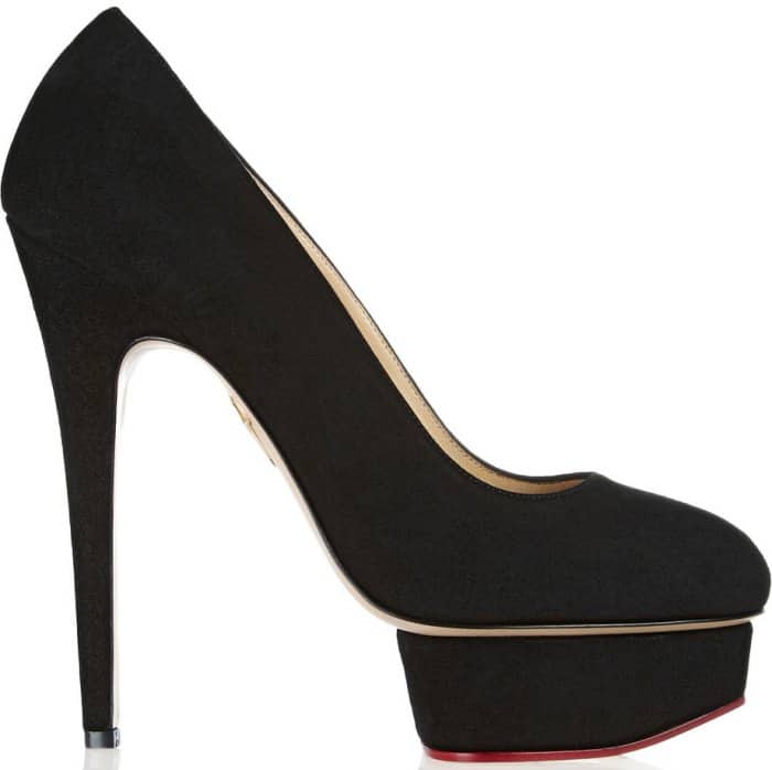 Charlotte Olympia &ldquo;Dolly&rdquo; Pumps in Black Suede
