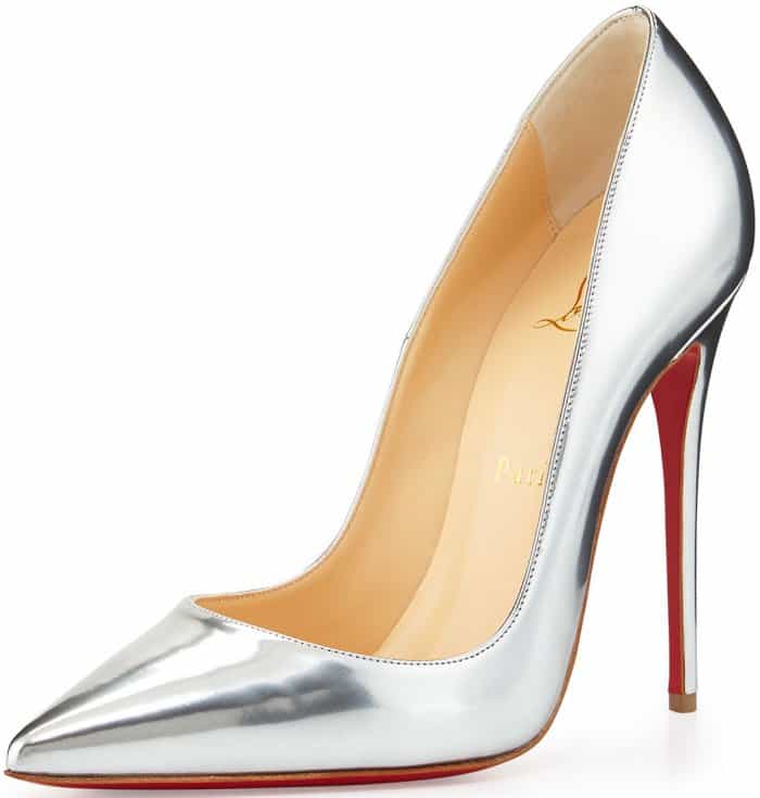 Christian Louboutin &ldquo;So Kate&rdquo; Pumps in Silver Metallic Leather