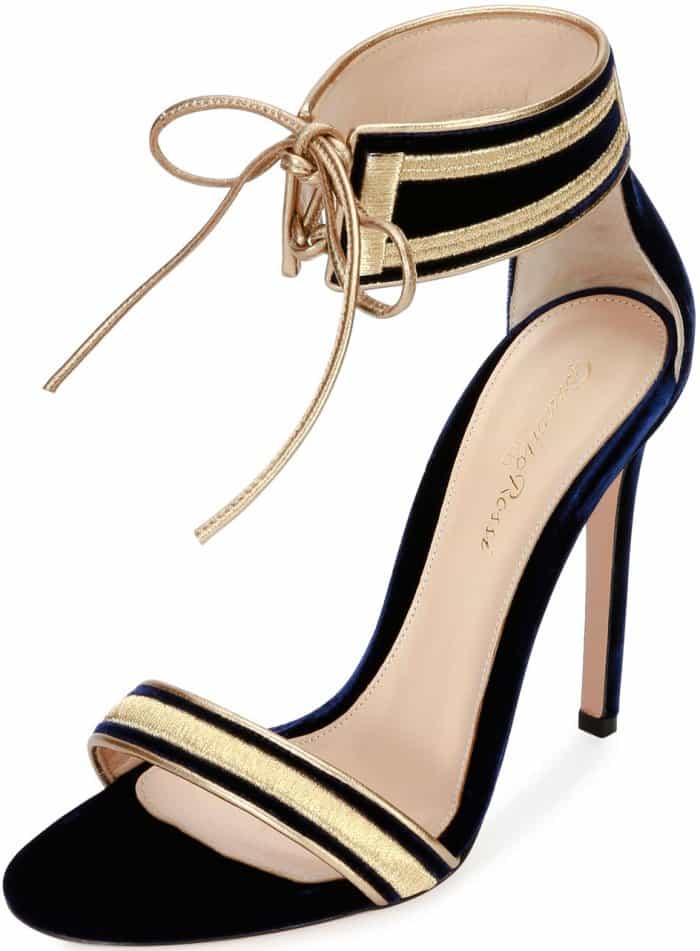 Gianvito Rossi &ldquo;Augusta&rdquo; velvet ankle-wrap sandals