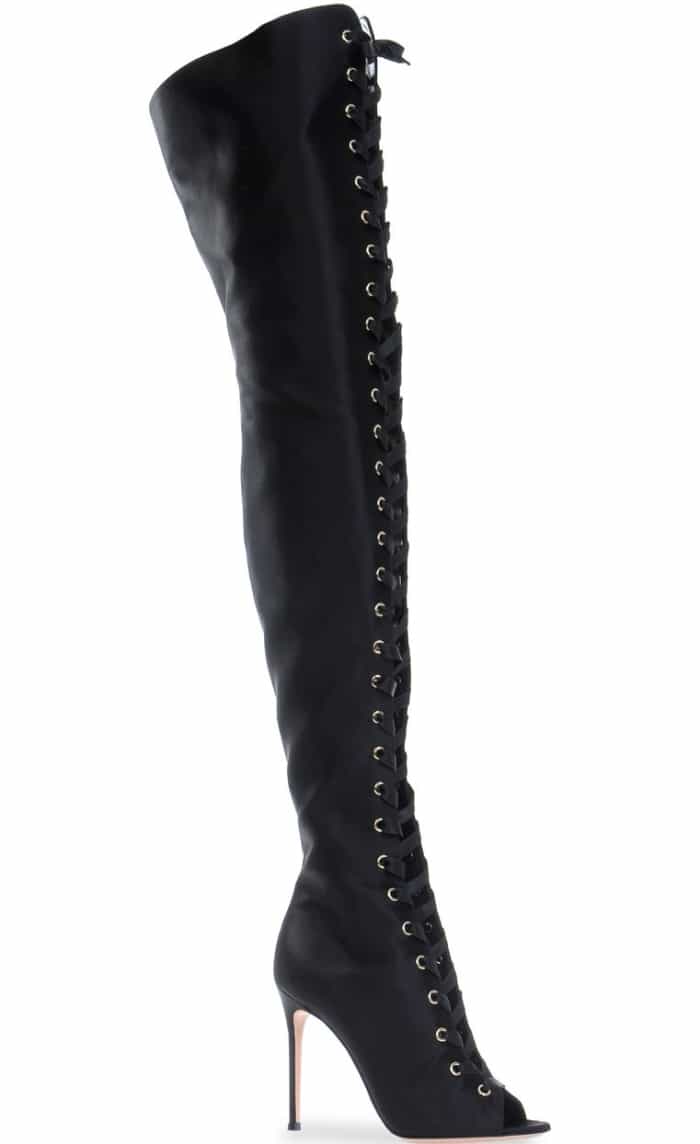 Gianvito Rossi &ldquo;Marie&rdquo; Boots in Black Satin