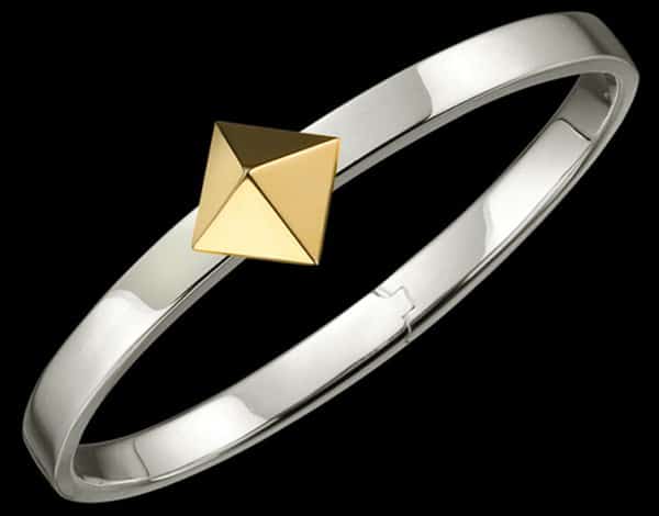 SILVER TRUNFIO UNIVERSE&trade; BRACELET - GOLD PYRAMID CHARM