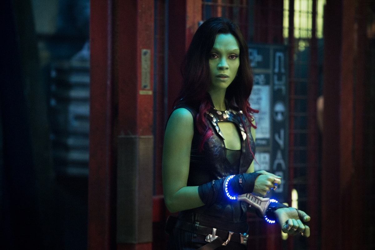 Zoe Salda&ntilde;a as Gamora in the 2014 superhero film Guardians of the Galaxy