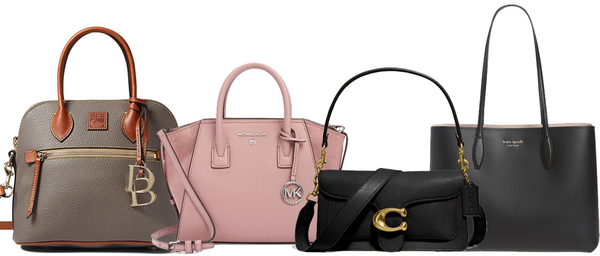 A lineup of iconic American handbags from Dooney & Bourke, Michael Kors, Coach, and Kate Spade showcases the craftsmanship and design heritage that continue to define U.S. fashion