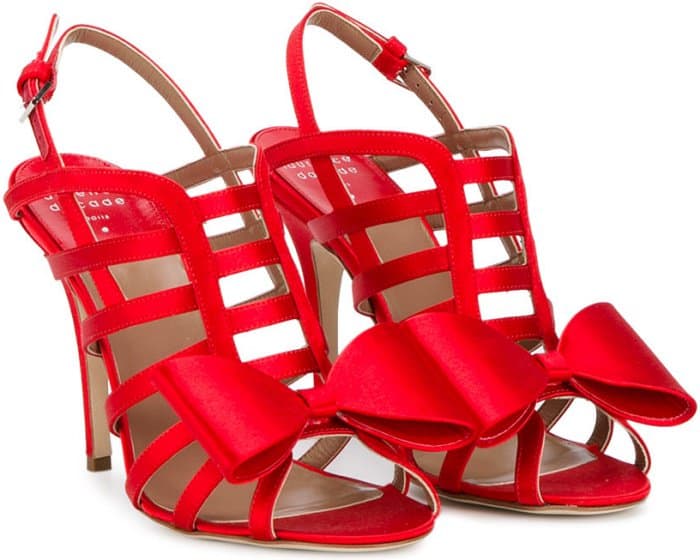 Laurence Dacade &ldquo;Narcisse&rdquo; Sandals in Red Satin